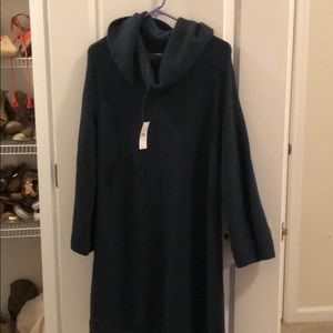 Olive Green Cowl Neck Sweater Dress (bell sleeve)